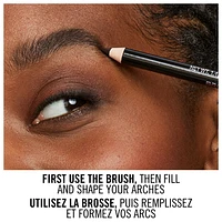 Rimmel Brow This Way Professional Pencil, stunning natural look, 2 in 1 brush & pencil, 100% Cruelty-Free