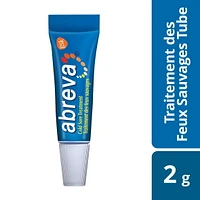 Abreva Cream Tube Cold Sore Treatment, Heals your cold sore in 4.1 days, Contains docosanol to protect healthy cells against the virus, 2 g, 2 g