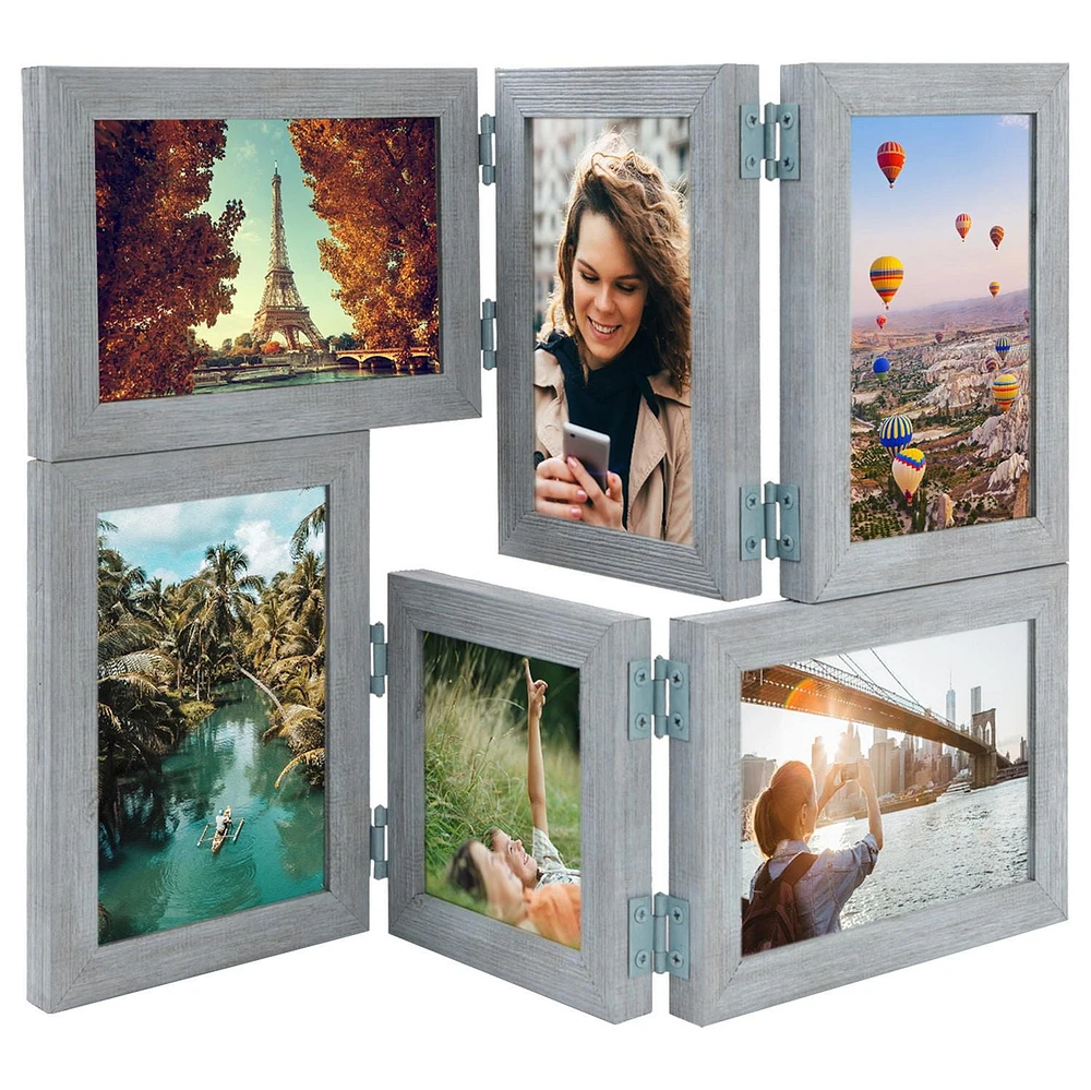 Hometrends Ultima Multi Hinged Collage Frame, Faded Turquoise 17.40x12in