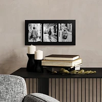 Hometrends 3 Opening Metal Collage Frame, Black 7x14in