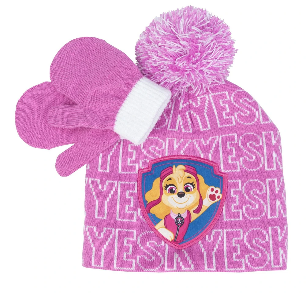 Skye Paw Patrol hat and glove set