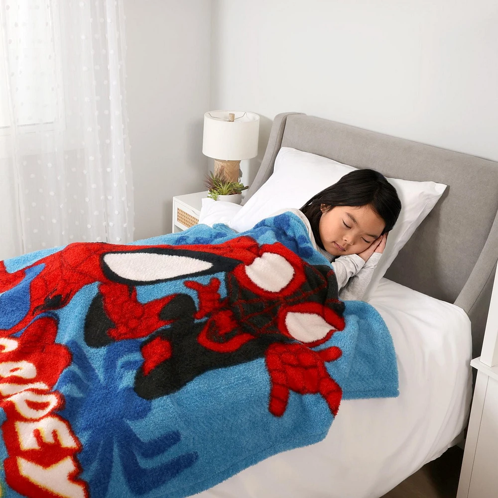 Marvel Spidey & Friends Curly Fur Throw, 50" x 60"