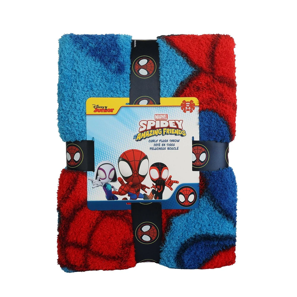 Marvel Spidey & Friends Curly Fur Throw, 50" x 60"