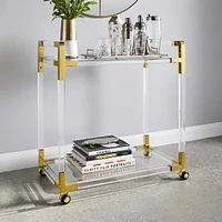 Bar Serving Gold Cart with Acrylic