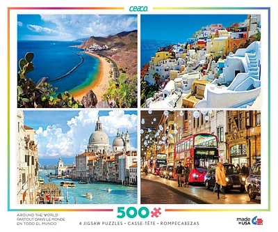 Ceaco 4 in 1 Multi Pack - Around the World, 500 Piece Puzzle