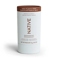 Native Plastic-Free Natural Deodorant, Coconut & Vanilla, Aluminum Free