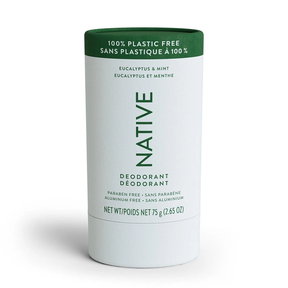 Native Plastic-Free Natural Deodorant, Eucalyptus & Mint, Aluminum Free