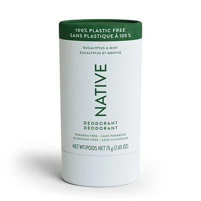 Native Plastic-Free Natural Deodorant, Eucalyptus & Mint, Aluminum Free