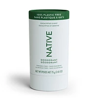 Native Plastic-Free Natural Deodorant, Eucalyptus & Mint, Aluminum Free