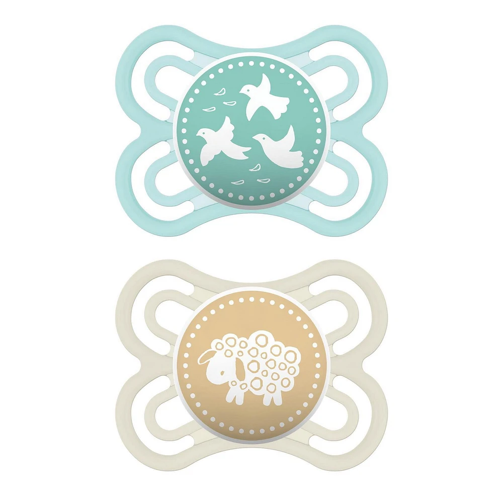 MAM Perfect Pacifiers, Baby Pacifiers 0-6 Months (2 pack), Best Pacifier for Breastfed Babies, Orthodontic Pacifier, Unisex Baby Pacifier