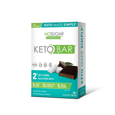 No Sugar Keto Bar Noix de coco au chocolat