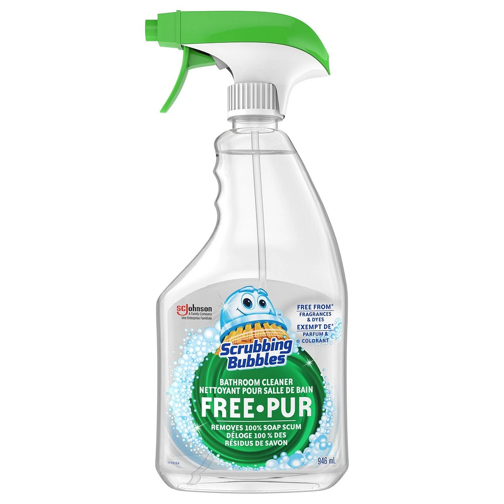 Scrubbing Bubbles FREE Bathroom Cleaner, Attacks Soap Scum on Tubs, Shower Walls and More, 946mL, 946ml