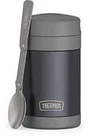 Thermos Vacuum Insulated 16 OZ Food Jar with Spoon, Grey