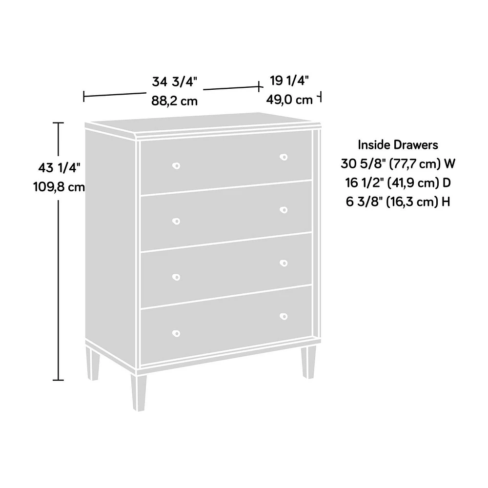 Sauder Willow Place 4 Drawer Chest, Pacific Maple, 425267