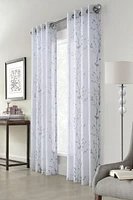 Loft Living Petra Faux Linen Grommet Semi-Sheer Single Curtain Panel each 52" x 95" in White