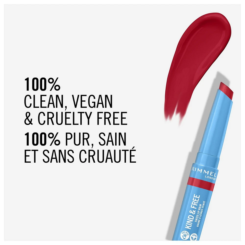 Rimmel Kind & Free™ Tinted Lip Balm, Hydrating, Lightweight, Vegan Formula, Light coverage