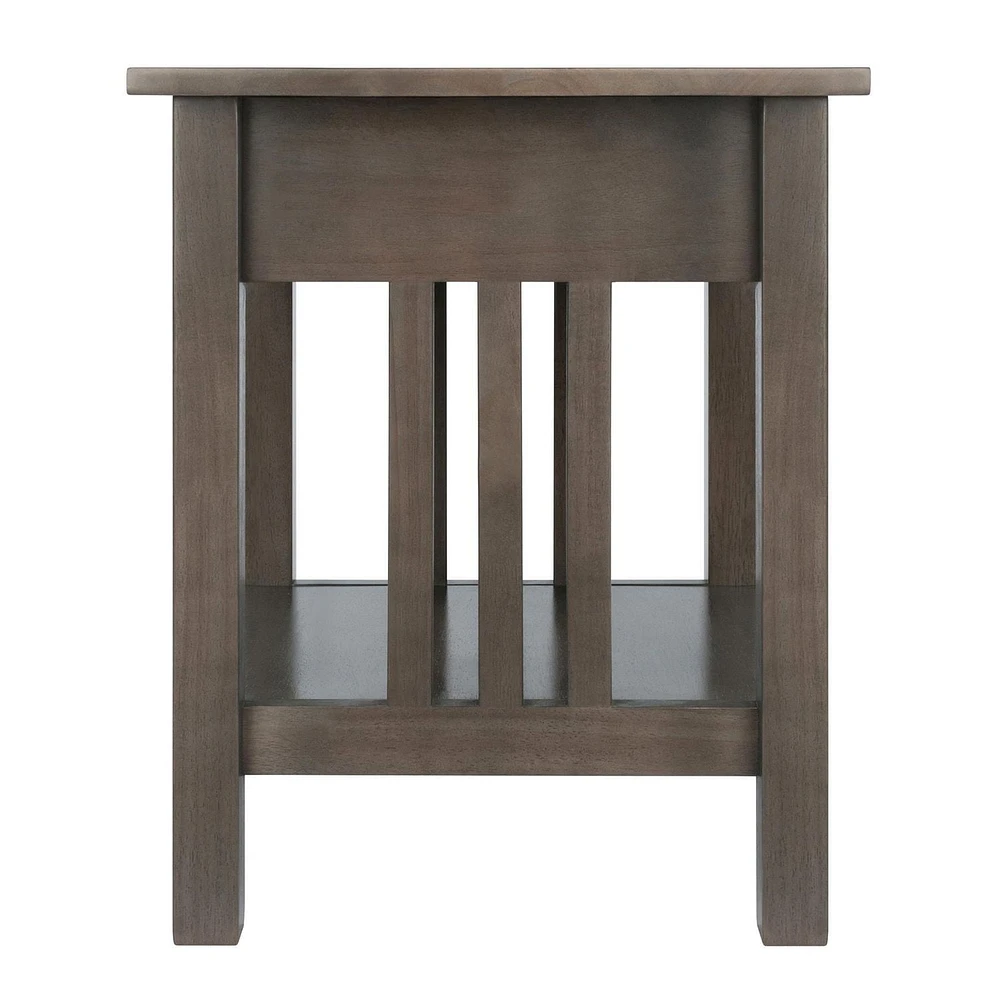 Winsome Stafford End Table, Oyster Gray