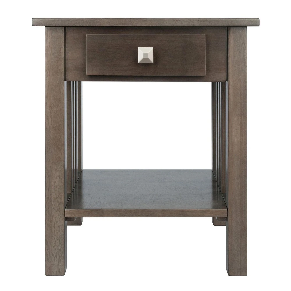 Winsome Stafford End Table, Oyster Gray