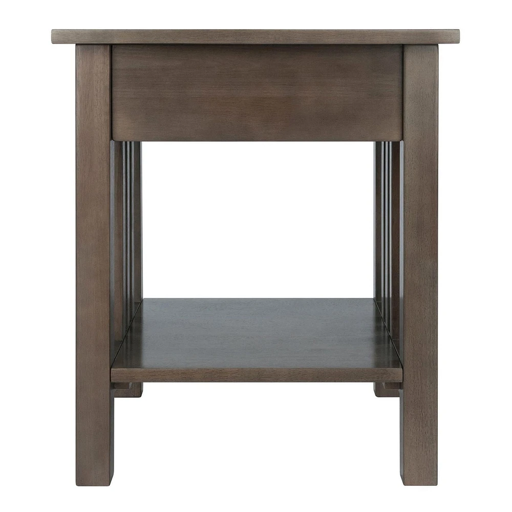 Winsome Stafford End Table, Oyster Gray