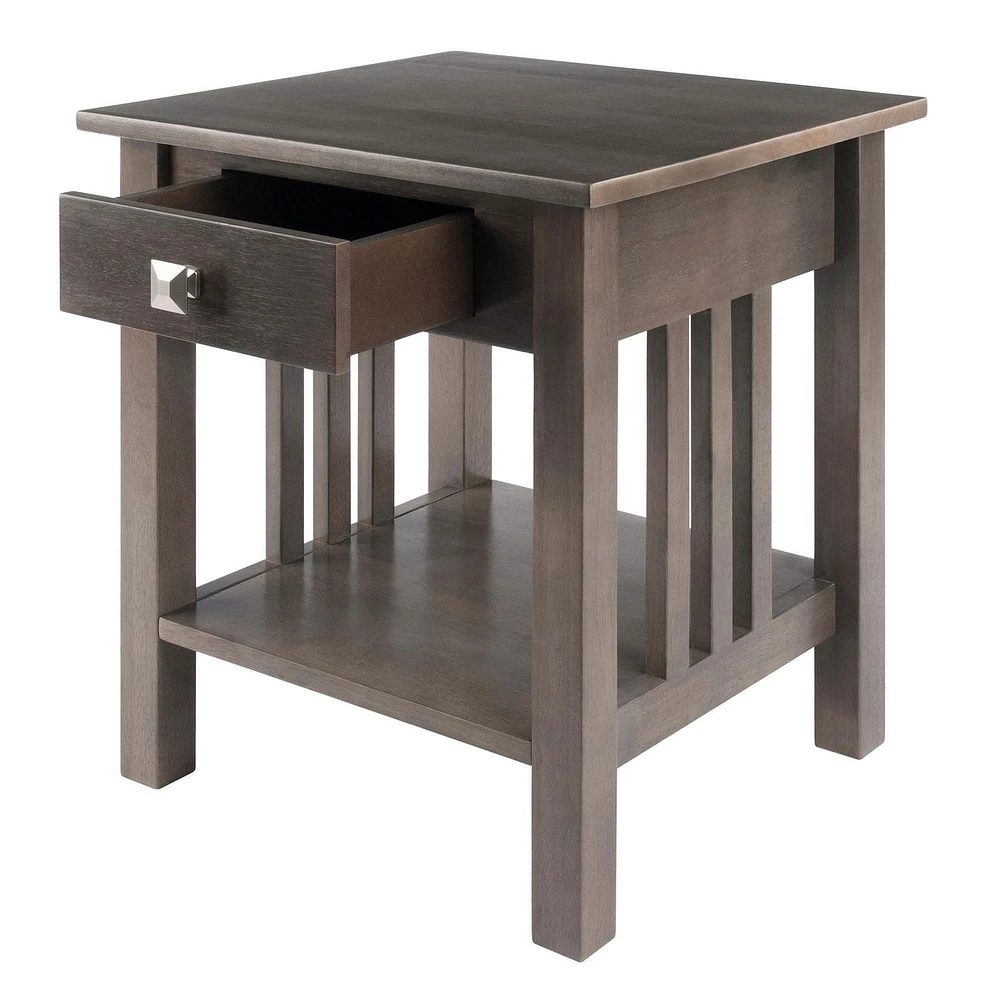 Winsome Stafford End Table, Oyster Gray