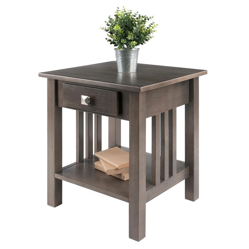 Winsome Stafford End Table, Oyster Gray