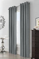 Loft Living Clayton Room Darkening Jacquard Grommet Single Curtain Panel 52" x 95" in Grey