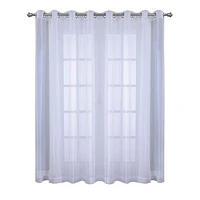 Loft Living Crystal Faux Linen Wide Width Grommet Single Curtain Sheer 112" x 95" in White