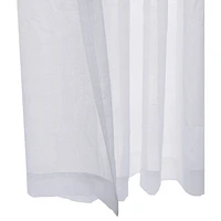 Loft Living Crystal Faux Linen Wide Width Grommet Single Curtain Sheer 112" x 95" in White