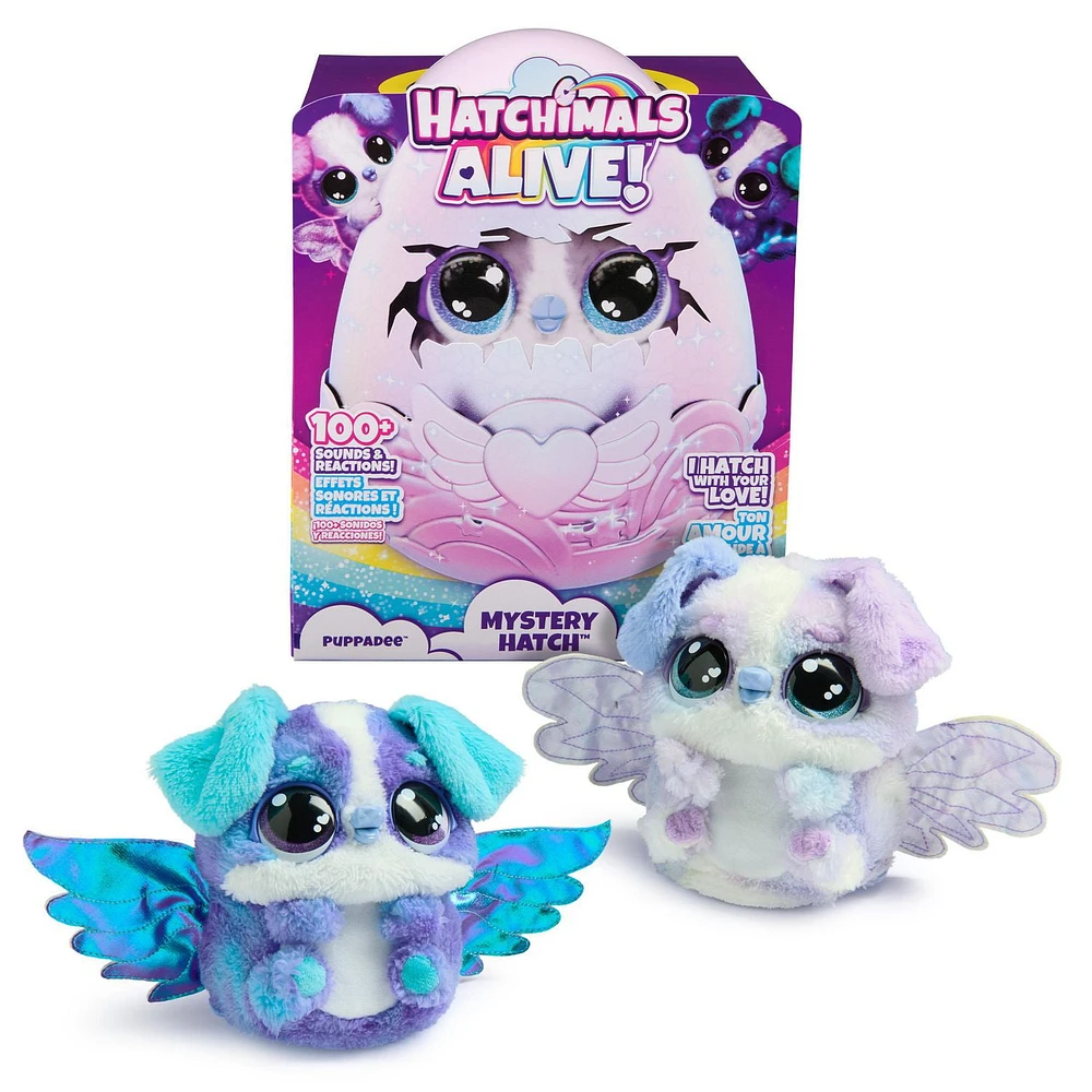 Hatchimals Alive, Mystery Hatch Puppadee, Surprise Interactive Toy & Egg with Mist, Lights & Sounds (Styles May Vary), Kids Toys for Girls & Boys