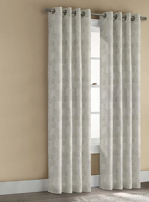 Loft Living Hector Textured Light Filtering Grommet Single Curtain Panel 52" x 84" in Silver