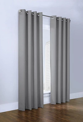 Loft Living Maynard Faux Raw Silk Grommet Single Curtain Panel Light-filtering 54" x 95" in Grey