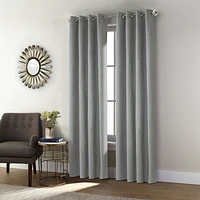 Loft Living Spirit Total Blackout Textured Grommet Single Curtain Panel 52" x 63" in Grey