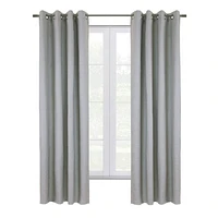 Loft Living Spirit Total Blackout Textured Grommet Single Curtain Panel 52" x 63" in Grey