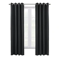 Loft Living Spirit Total Blackout Textured Grommet Single Curtain Panel 52" x 108" in Black