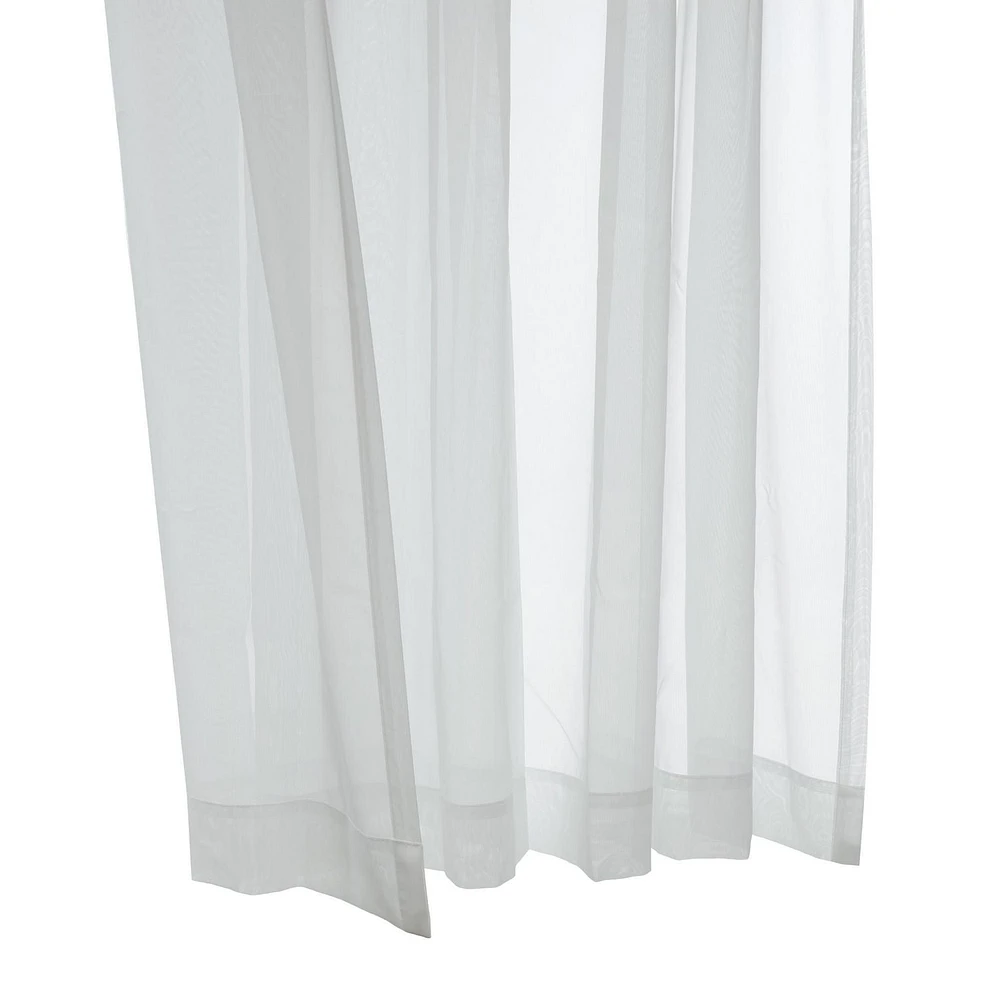 Loft Living Verona European Voile Wide Width Rod Pocket Sheer Single Curtain 112" x 108" in White