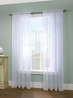 Loft Living Vizby European Voile Sheer Rod Pocket Curtain Pair each Sheer 56" x 84" in