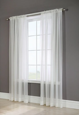 Loft Living Vizby European Voile Sheer Rod Pocket Curtain Pair each Sheer 56" x 84" in Ivory