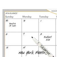 Wallmates Self-Adhesive Dry-Erase Undated Monthly Planner, 24 x 18