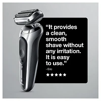 Braun Series 7 7020s Electric Razor for Men with Precision Trimmer, Wet & Dry, Rechargeable, Cordless Foil Shaver, Silver, 1 CT