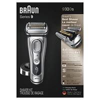 Braun Series 9 9330s Dernière Génération Rasoir Électrique pour Homme, Base De Recharge, Étui Tissu
