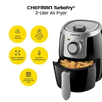 Chefman TurboFry 2 Litre Air Fryer with Adjustable Temperature Control, Black