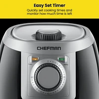 Chefman TurboFry 2 Litre Air Fryer with Adjustable Temperature Control, Black