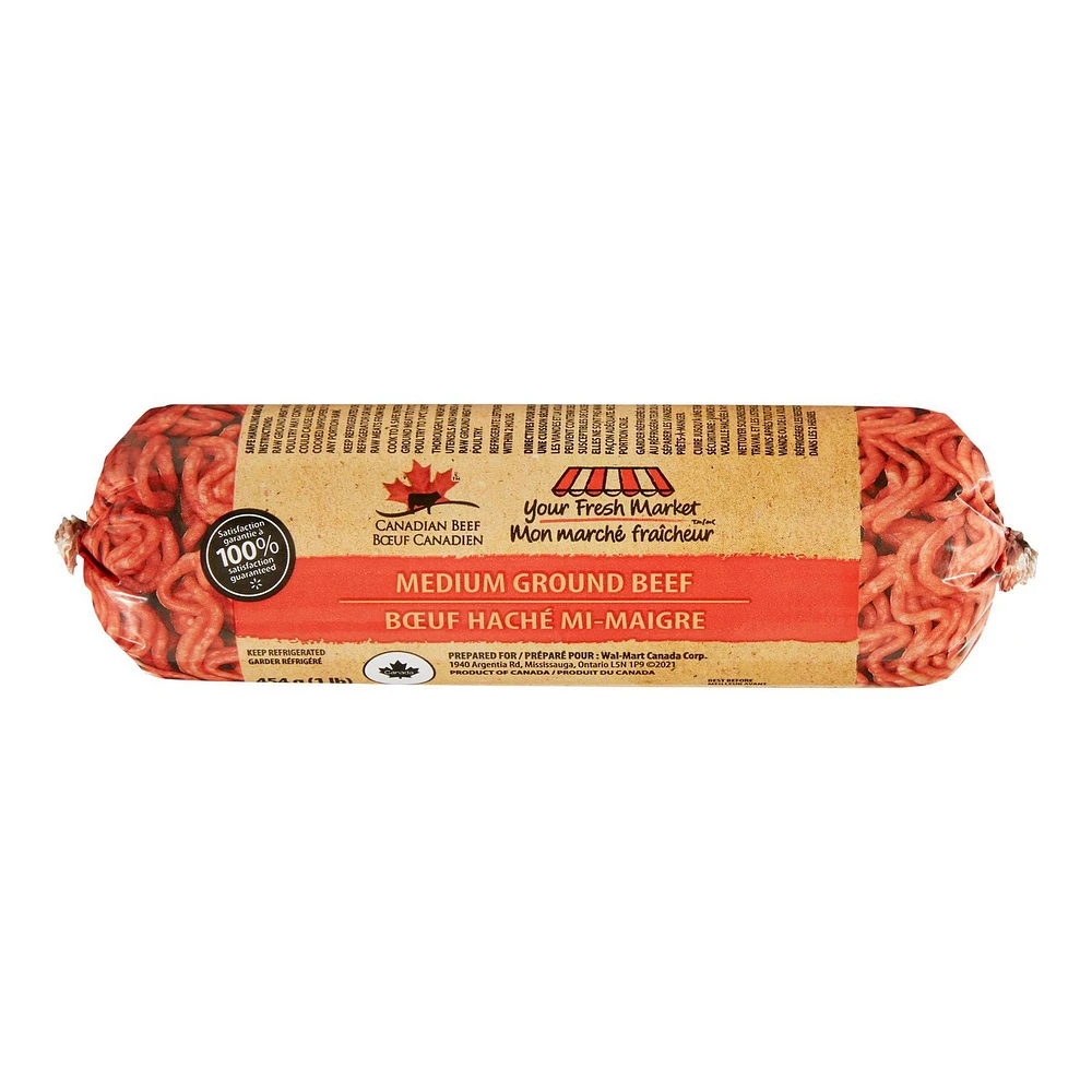 Medium Ground Beef, Your Fresh Market, 454 g