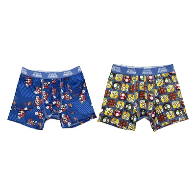 Super Mario 2 Pack Boys Boxers, Sizes: XS - L