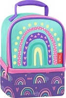 Thermos Dual Compartment Lunch Bag with Liner, Dino Rainbow