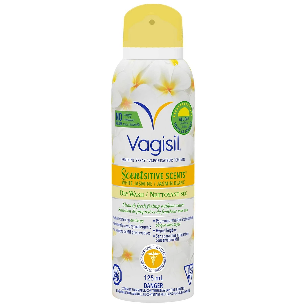 Vagisil Feminine Spray Scentsitive Scents White Jasmine Dry Wash