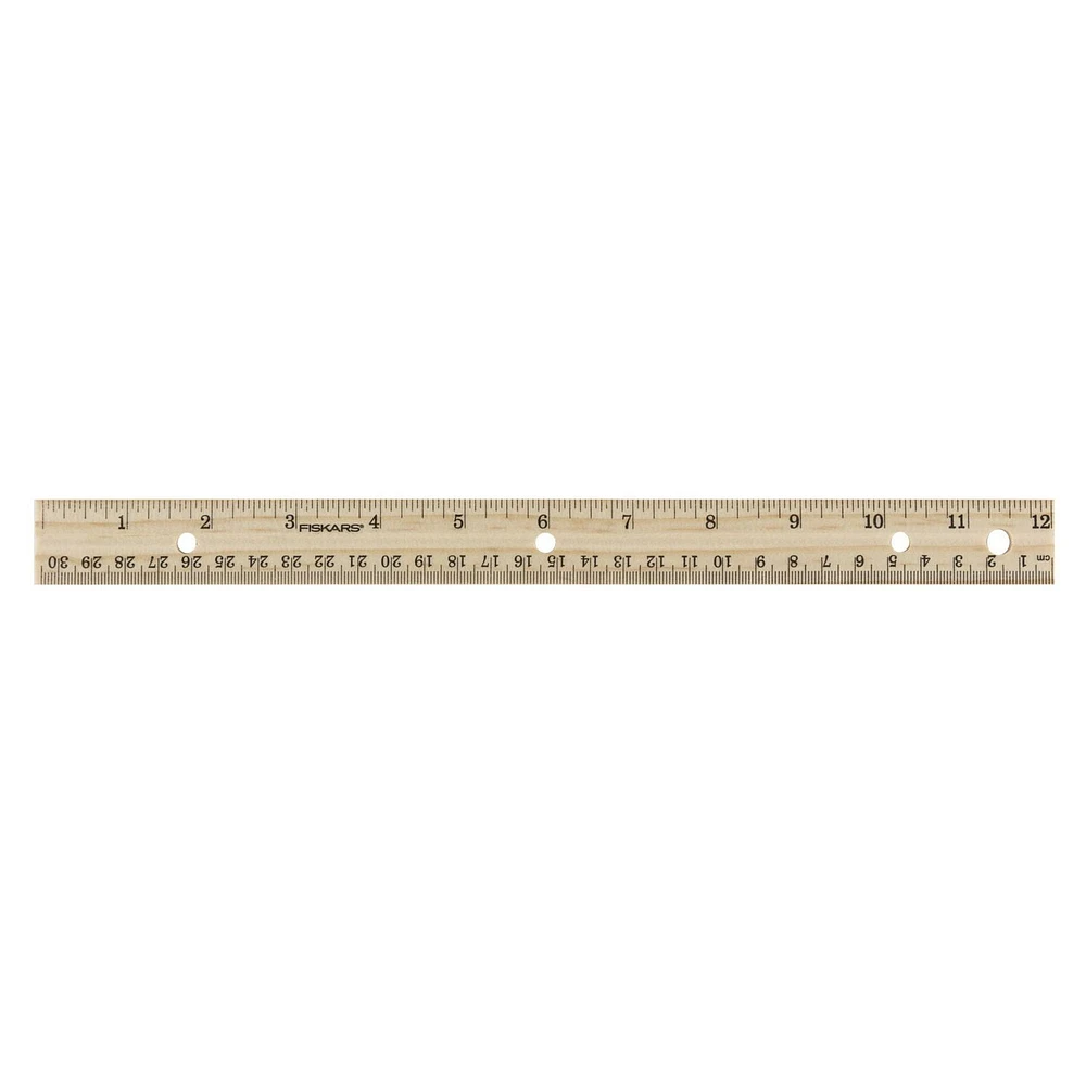 Fiskars® Wood Ruler 12in, Ideal for kids of all ages