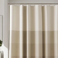 Hometrends Recycled Cotton Kristi Stripe Decorative Fabric Shower Curtain