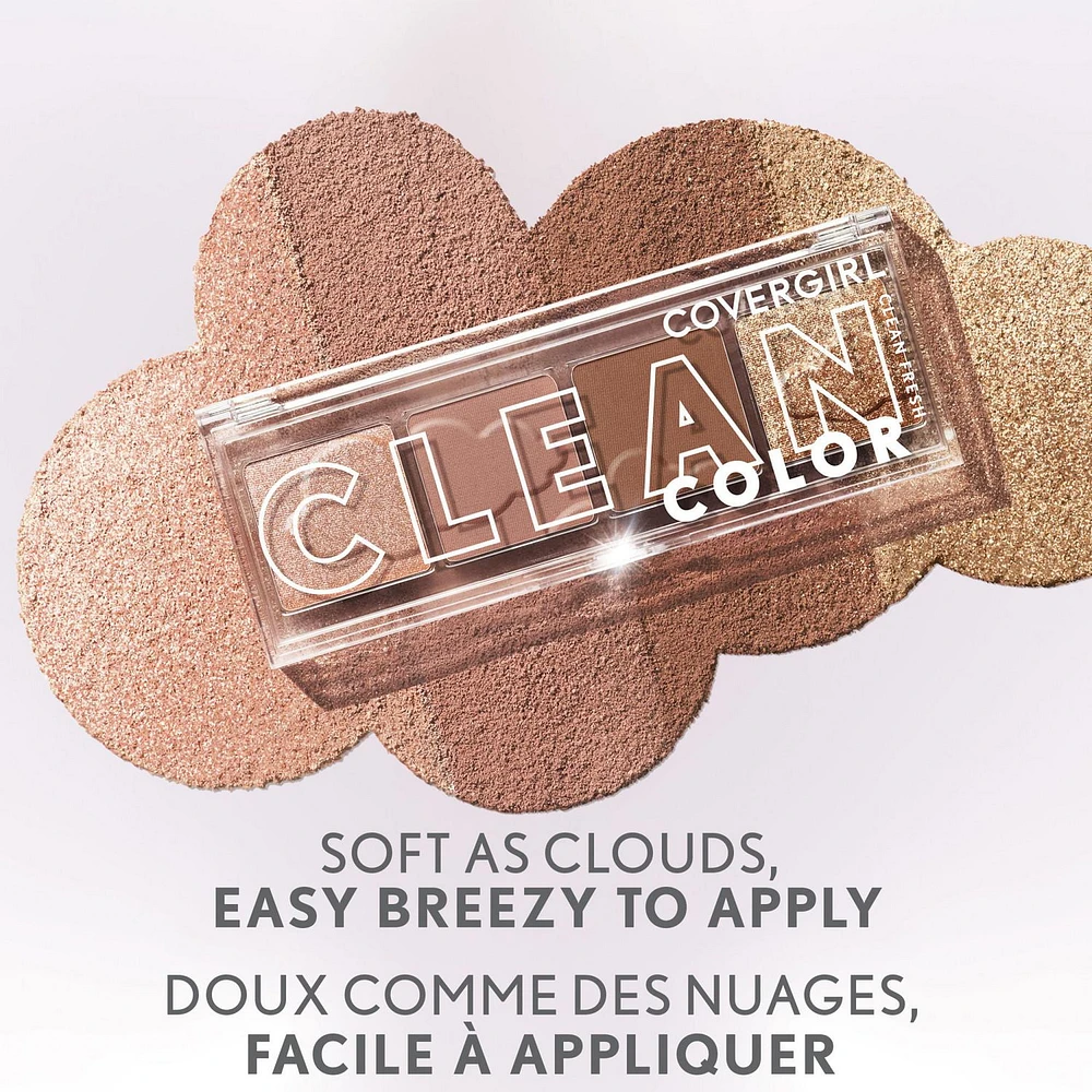 COVERGIRL Fard à paupières Clean Eye Color, pure, sain et végétalien, sans talc, huile minérale, paraben et parfum, hautement pigmenté, Sans Cruauté Fard à paupières pur et sain