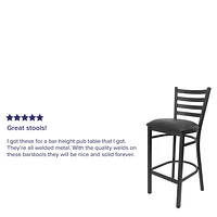 Flash Furniture HERCULES Series Black Ladder Restaurant Barstool